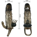 Brave man funda pene anal y clitoris vibrador 16.5 cm negro-8