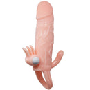 Brave man funda pene anal y clitoris vibrador 16.5 cm natural-1