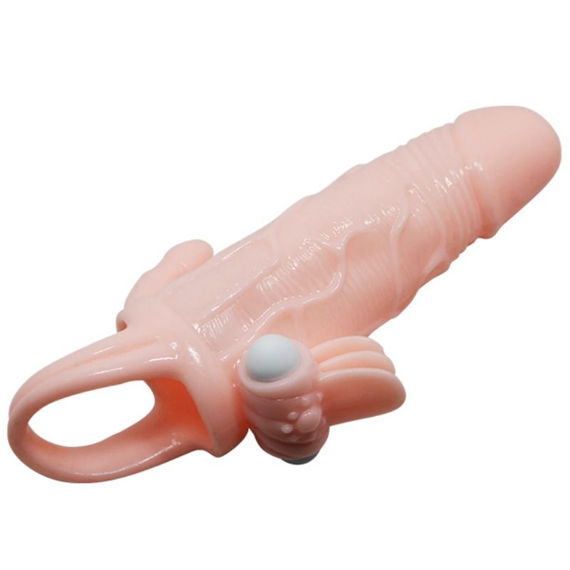 Brave man funda pene anal y clitoris vibrador 16.5 cm natural-5