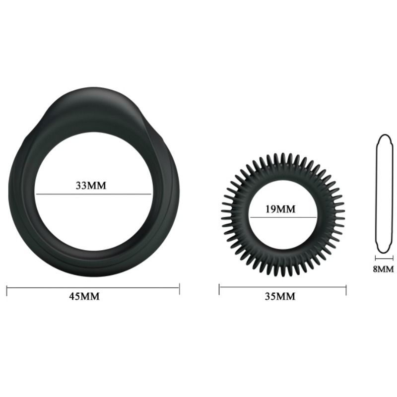 Kit 2 anillos silicona ring manhood-4