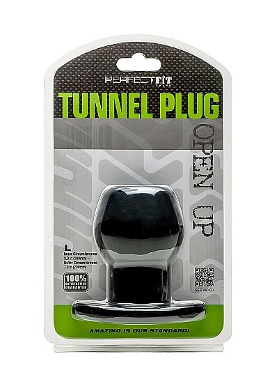 Perfect fit ass tunnel plug silicone nero l-1