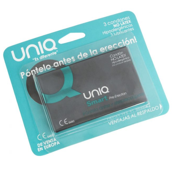 Uniq smart latex free pre-erection condoms 3 units-1