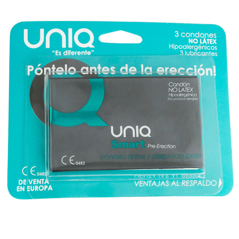 Uniq smart latex free pre-erection condoms 3 units-0