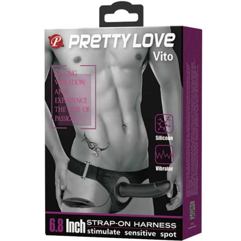 Pretty love male - vito strap on con dildo hueco y vibracion 17.3 cm-6