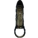 Baile funda extensora pene con strap para testiculos negro 13.5 cm-3
