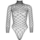 Leg avenue collo alto fishnet teddy taglia unica-2