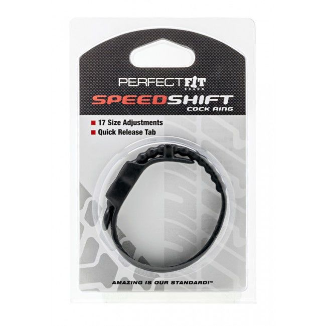 Perfect fit speed shift cock ring black os-1
