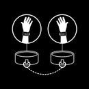 Fetish submissive esposas cuero vegano con forro de nopreno-8