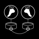 Fetish submissive esposas tobillos cuero vegano con forro de nopreno-8