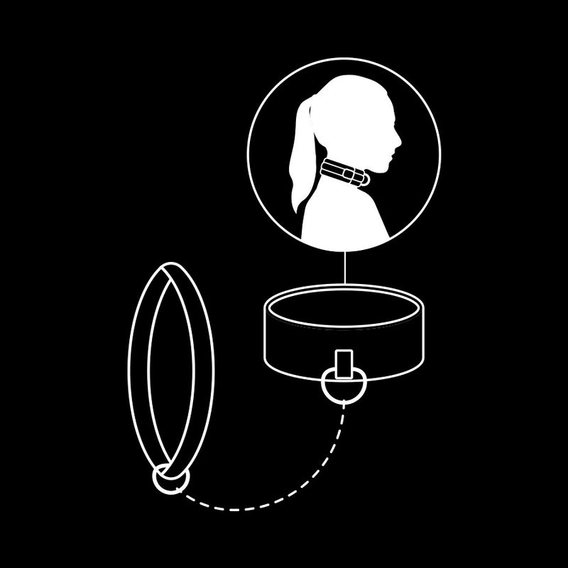 Fetish submissive collar con cadena con forro de nopreno-10