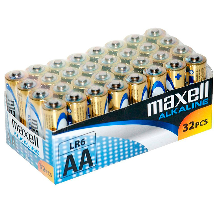Pacchetto maxell batteria alcalina aa lr6 * 32 uds-0