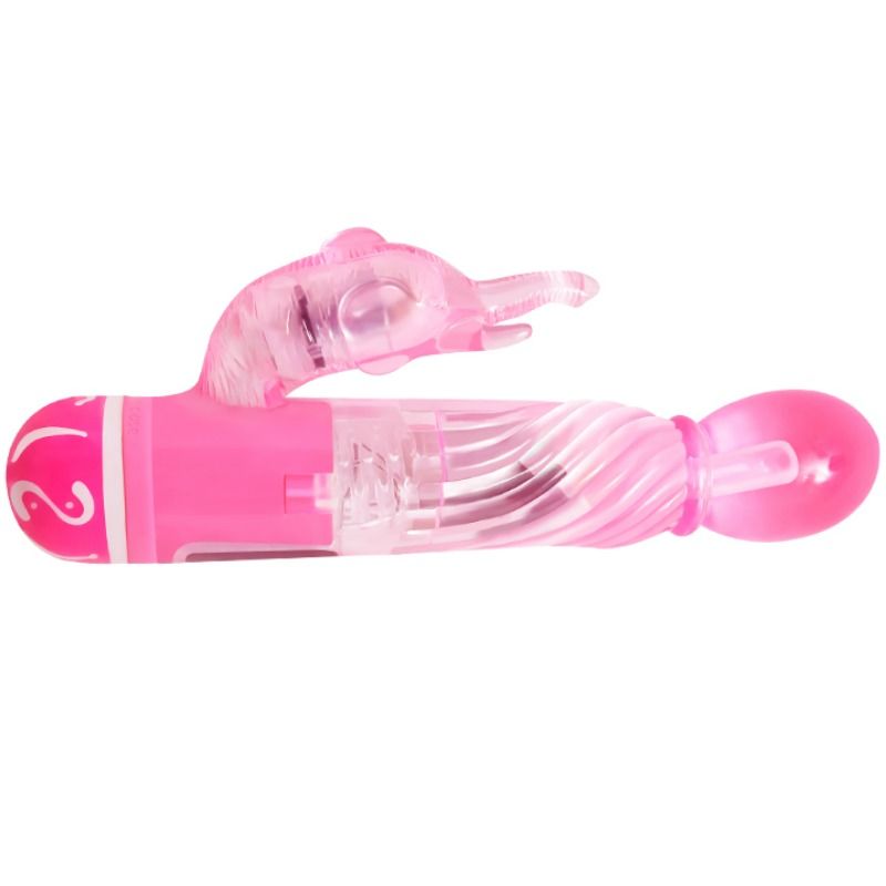 Baile vibrador multivelocidad con estimulador rosa-3