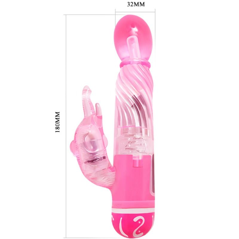 Baile vibrador multivelocidad con estimulador rosa-4