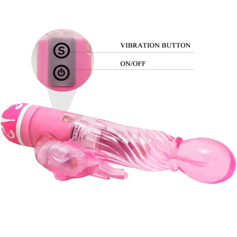 Baile vibrador multivelocidad con estimulador rosa-7