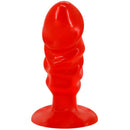 Baile plug anal unisex con ventosa rojo-0