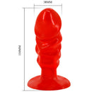 Baile plug anal unisex con ventosa rojo-2