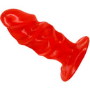 Baile plug anal unisex con ventosa rojo-3