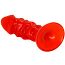 Baile plug anal unisex con ventosa rojo-4