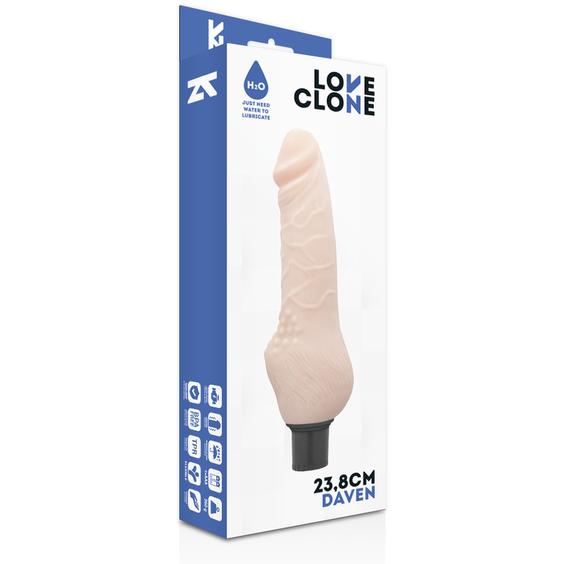 Loveclone daven self lubrificante realistico 23,8 cm-4