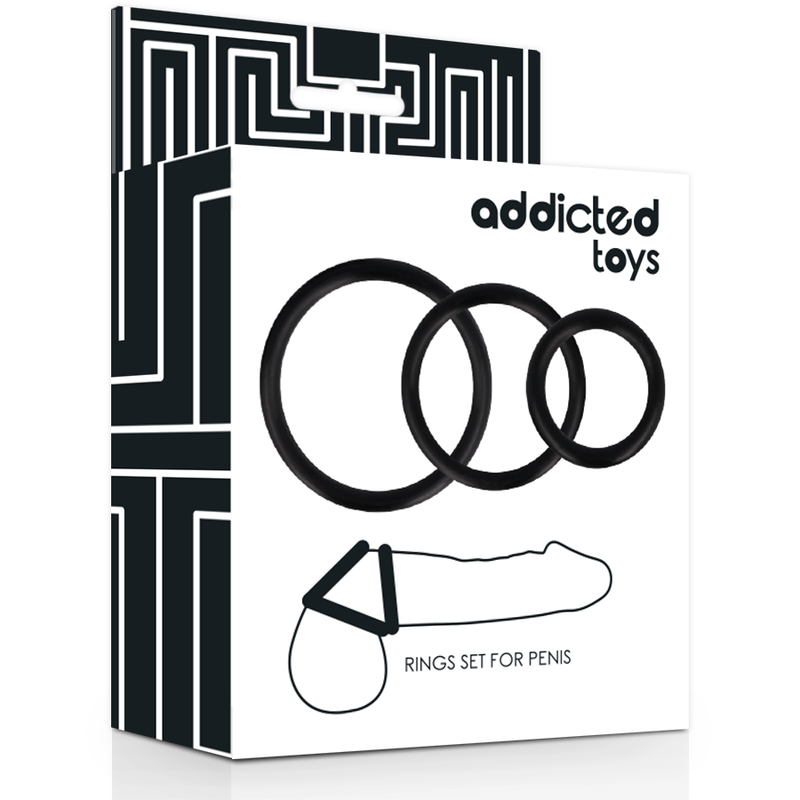 Addicted toys set anillos pene negro-1