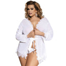 Subblime queen plus babydoll bianco con frange-0