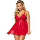 Babydoll subblime con fiocco e lacci floreali rosso l / xl-0