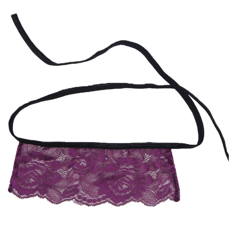 Subblime corsetto perizoma e blindfold nero e viola s / m-3