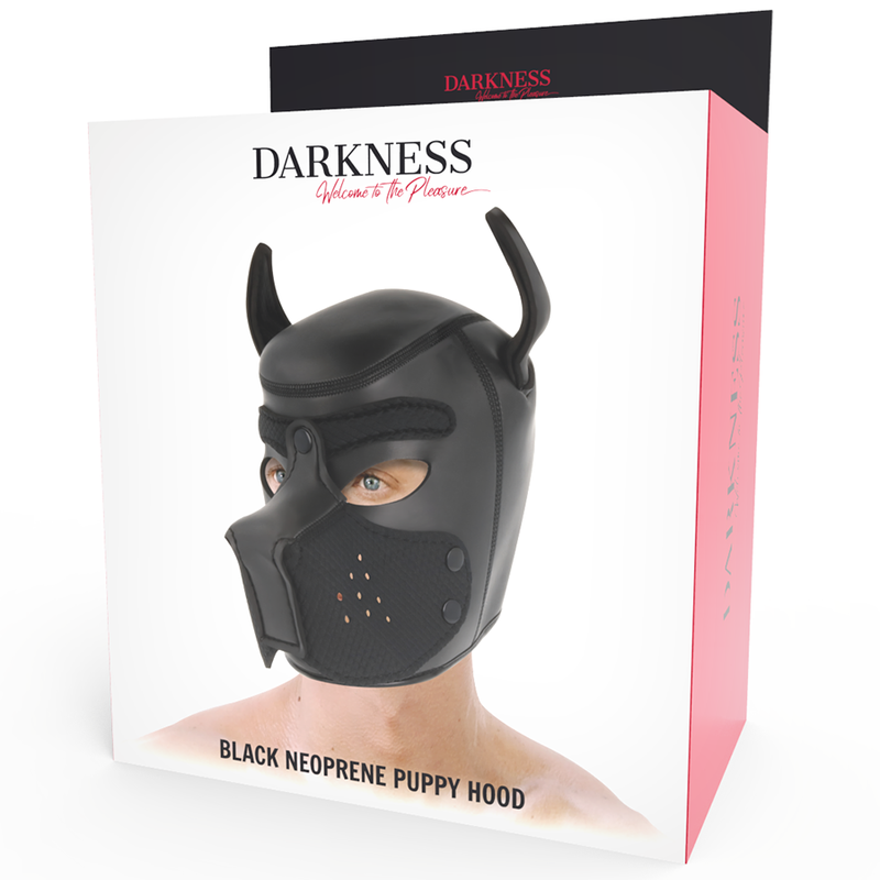 Darkness neoprene dog hood with removable muzzle m-5