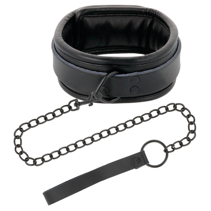 Darkness full black collar with leash-1