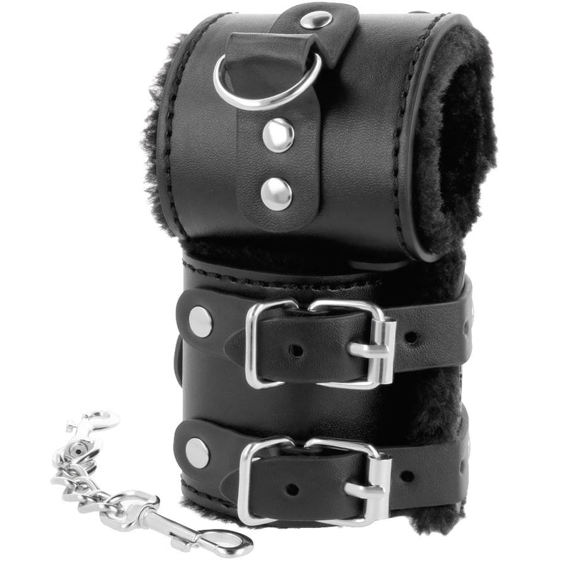 Darkness  wrist restraints black with fur-1