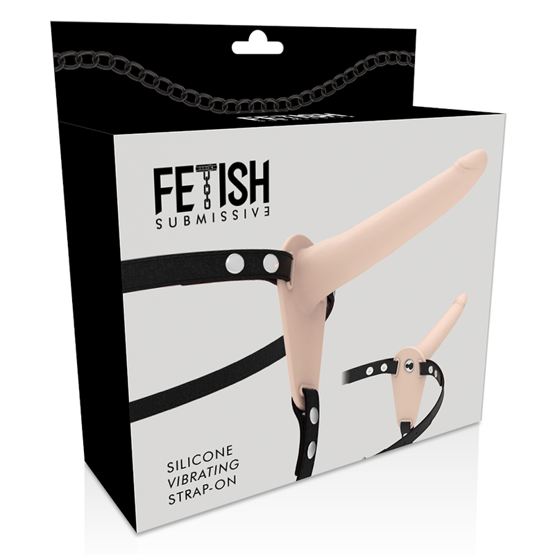 Fetish submissive arnés vibrador silicona flesh 15cm-2