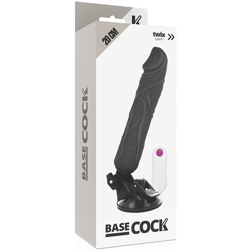 Basecock vibratore realistico telecomando nero 20 cm-3