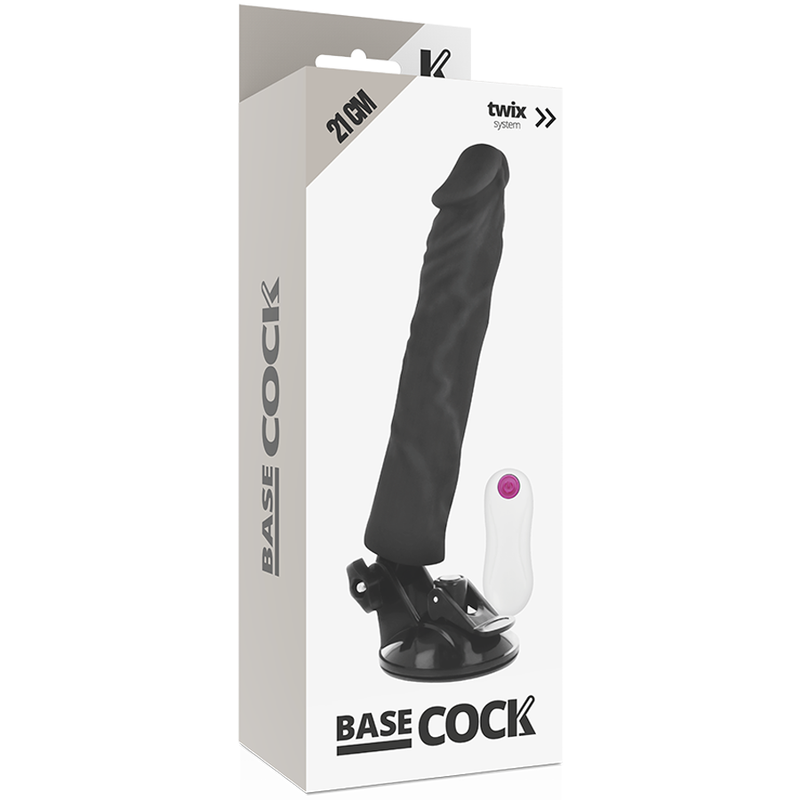 Basecock vibratore realistico telecomando nero 21 cm-4