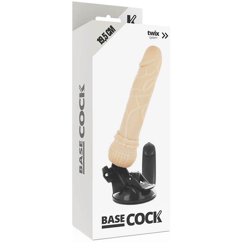 Basecock vibratore realistico telecomando carne 19,5 cm-3