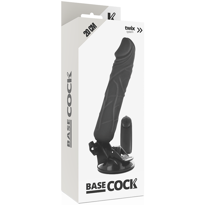 Base vibratore realistico telecomando nero 20cm-3