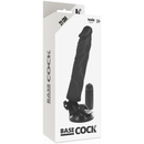 Base telecomando vibratore realistico nero 21cm-3