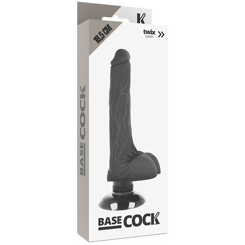 Basecock realistic vibrator 2-1 nero 18,5 cm-3