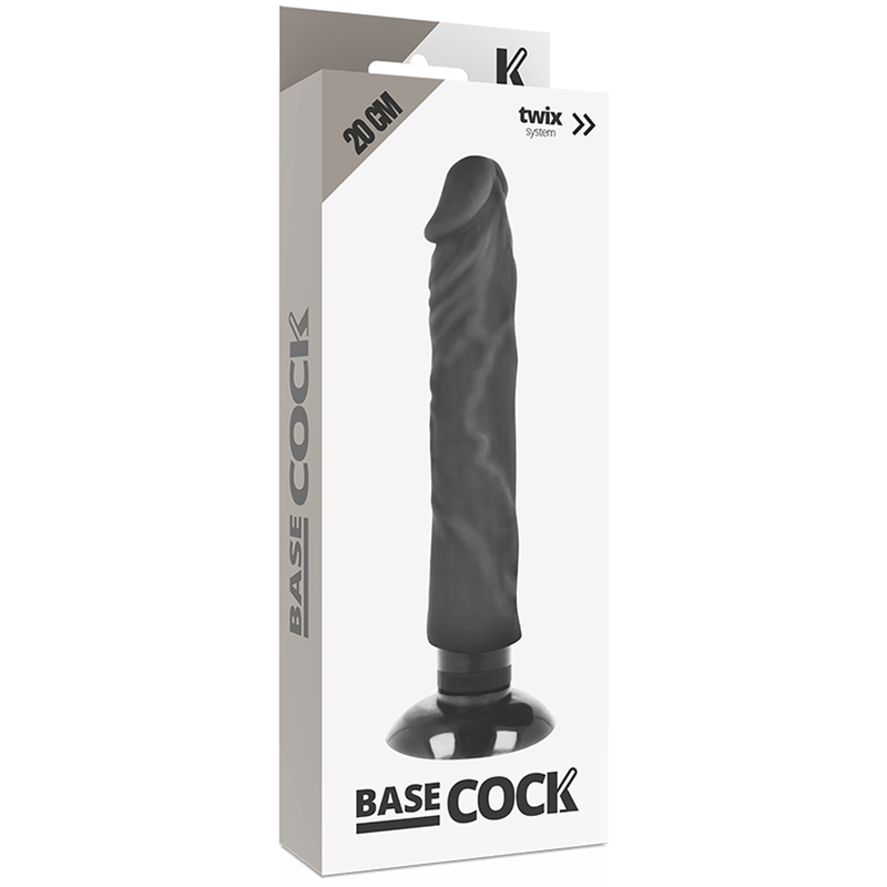 Basecock realistic vibrator 2-1 nero 20cm-2