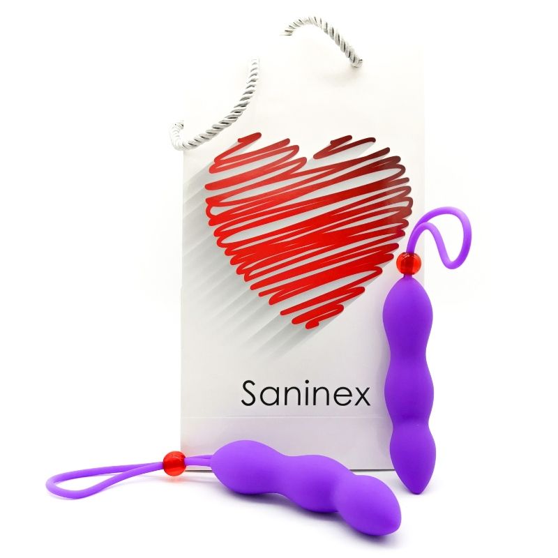 Plug anale saninex climax con anello pene lilla-0