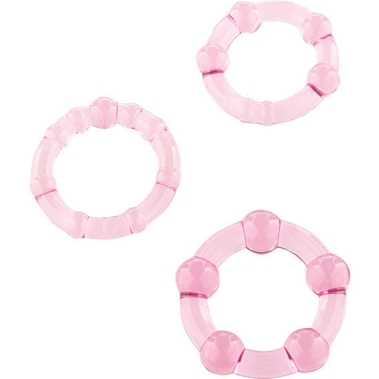 Sevencreations insieme di tre anelli di pene rosa-0