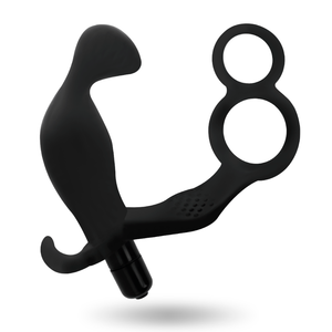 Addicted toys plug anale con doppio anello del pene e testicoli neri