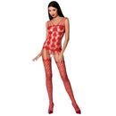 Passion woman bs067 bodystocking - rosso taglia unica-0