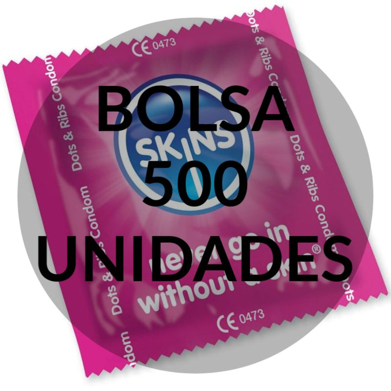 Skins preservativi dots & ribs bag 500 uds-1
