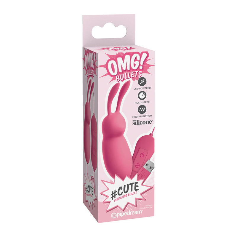 Omg cute rabbit potente vibratore rosa usb-2