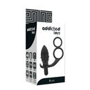 Plug anale di giocattoli addicted con doppio anello nero-3