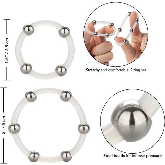 Set di anelli in silicone con perline in acciaio calex-3