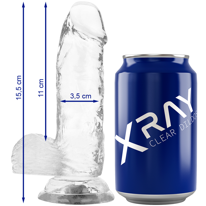 Xray clear dildo realista transparente 15.5cm x 3.5cm-0