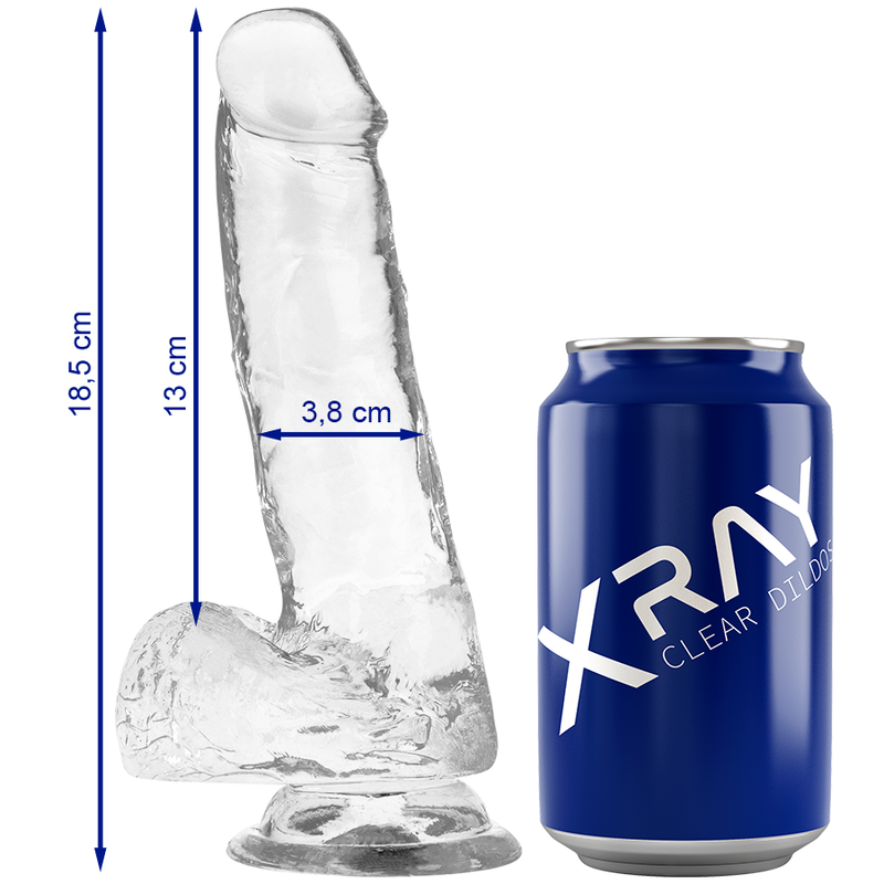 Xray clear dildo realista transparente 18.5cm x 3.8cm-0