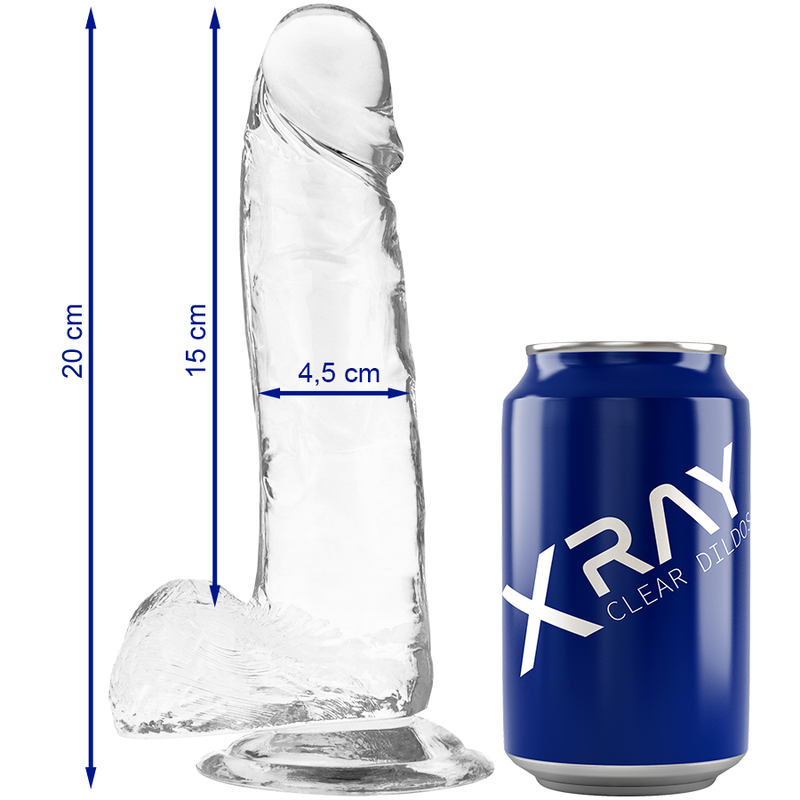 Xray clear dildo realista transparente 20cm x 4.5cm-0