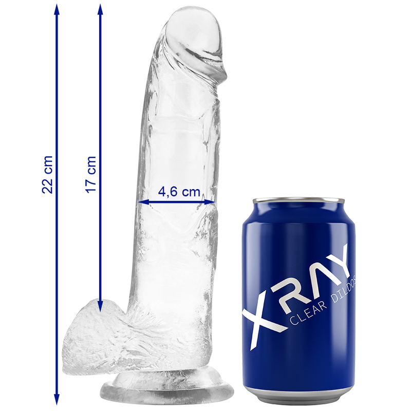 Xray clear dildo realista transparente 22cm x 4.6cm-0